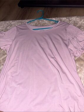 Nine West Light Pink Puff Sleeve Blouse
